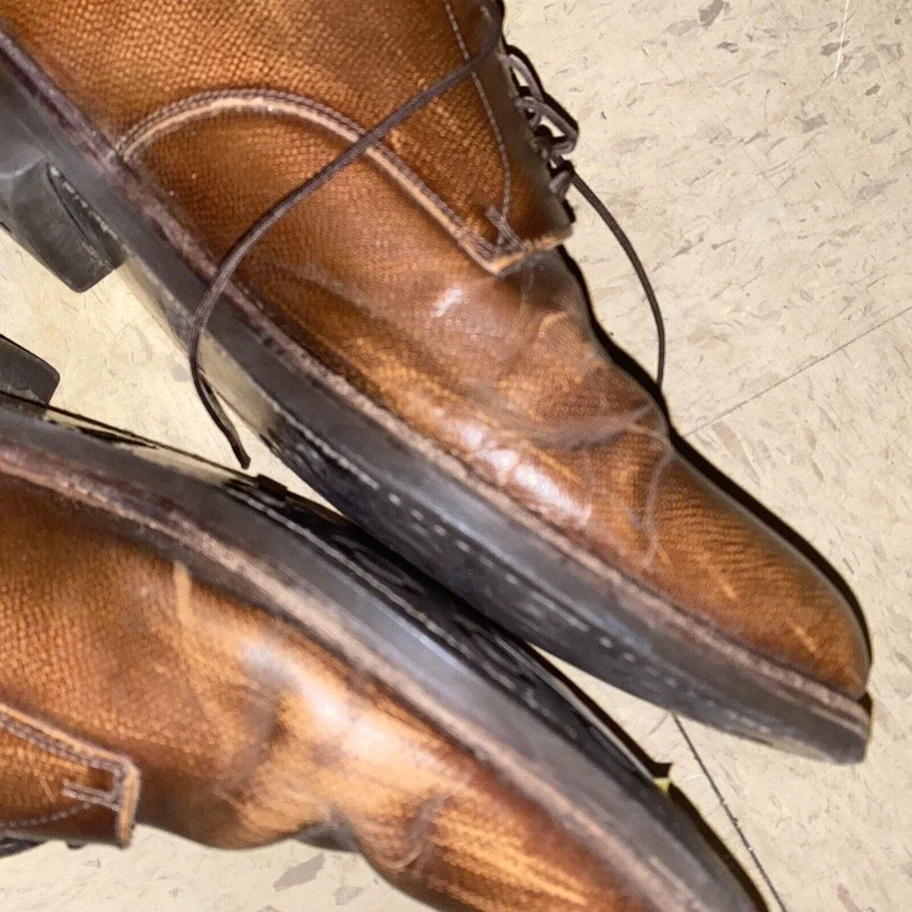 GRENSON Brown Leather Oxford Derby Dress Shoes 111367 Men’s‎ UK 11 US 12